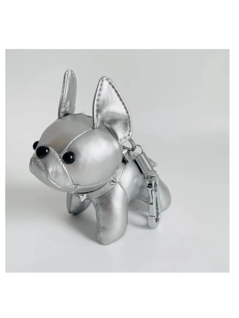 Leather French Bulldog Bag Charm for Women Keychain Tote Purse Accessory